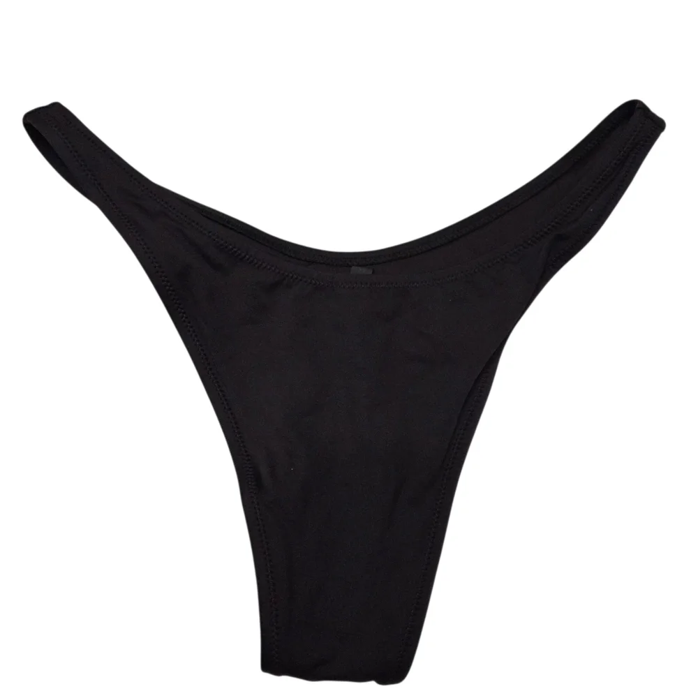 SKIMS Swim Cheeky Tanga Bottom Panty Swimsuit Onyx Black Large NWT